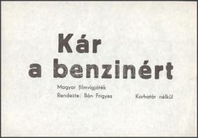 cca 1989 előtt készült, "Kár a benzinért" című magyar film jelenetei és szereplői, 26 db v...