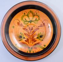 Iparművész falitál, jelzett, d: 31 cm