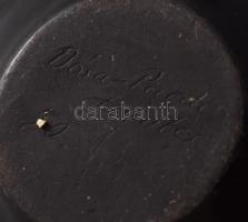 Dósa fekete kerámia váza, m: 12 cm