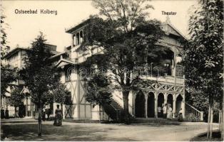 Kolobrzeg, Ostseebad Kolberg; Theater. Verlag Arthur Schürer &amp; Co. (Berlin) / theatre (tűnyomok / pinmarks)