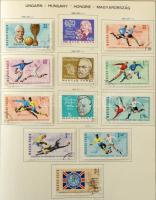 Magyar sorok és blokkok 1945-től 1970-ig, javarészt pecsételt bélyegekkel, nagyalakú előnyomott Scha...