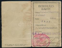 cca 1917-1918 SMS Viribus Unitis tengerésztisztjének, Papp Oszkár k. u. k. haditengerész fregatthadn...