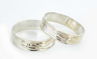 Ezüst(Ag) 2 db jegygyűrű, jelzett, méret: 58, 59, nettó: 2,4 g