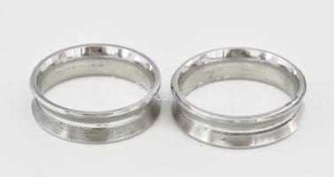Ezüst(Ag) 2 db mintás jegygyűrű, jelzett, méret: 50, 51, nettó: 6,3 g