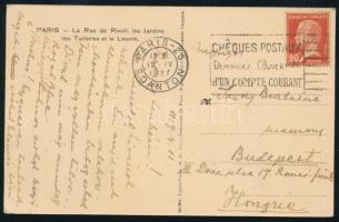 1927 Kézdi-Kovács Elemér (1898-1976) festőművész autográf sorai testvéréhez, Lenkéhez, Kézdi-Kovács László (1864-1942) festőművész, műkritikus lányához, Párizsból, Kézdi-Kovács Elemér autográf aláírásával, képeslapon.