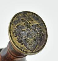Nemesi címeres (Bárdy család?) bronz pecsétnyomó, XIX. sz. d: 20 mm