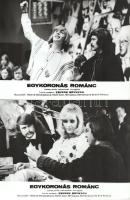 cca 1989 előtt készült, "Egy koronás románc" című csehszlovák film jelenetei és szereplői, 21 db vintage produkciós filmfotó (vitrinfotó, lobbyfotó) ezüst zselatinos fotópapíron, a használatból eredő (esetleges) kisebb hibákkal, 18x24 cm