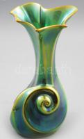 Zsolnay eozin mázas csigavonalas váza. Jelzett, hibátlan, m: 28,5 cm /// Zsolnay Eosin-Glazed Spiral...