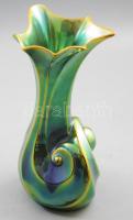 Zsolnay eozin mázas csigavonalas váza. Jelzett, hibátlan, m: 28,5 cm /// Zsolnay Eosin-Glazed Spiral...