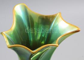 Zsolnay eozin mázas csigavonalas váza. Jelzett, hibátlan, m: 28,5 cm /// Zsolnay Eosin-Glazed Spiral...
