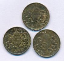1933. "BSZKRT (Budapest Székesfővárosi Közlekedési Rt.) Kisszakaszjegy" (3x) Cu közlekedési bárca T:VF