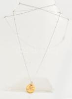 Ezüst (Ag) nyaklánc, aranyozott ezüst medállal, jelzett, 7,1g