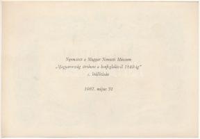 1848. 100Ft "Kossuth bankó" imitációja, hátoldalán "Nyomatott a Magyar Nemzeti Múzeum...