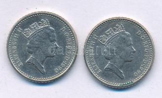 Nagy-Britannia 1990. 5p Cu-Ni "II. Erzsébet" (2x) T:XF Great Britain 1990. 5 Pence Cu-Ni "Elizabeth II" (2x) C:XF Krause KM#937b