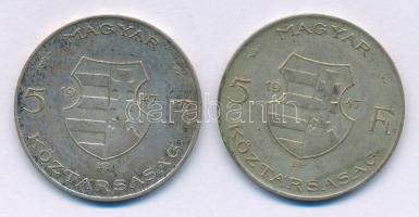 1947. 5Ft Ag "Kossuth" (2x) T:VF,F patina Adamo F8.1
