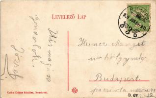 1909 Komárom, Komárno; Klapka tér és szobor, városháza, üzletek, könyvnyomda. Czike Dénes kiadása / ...