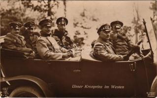 Unser Kronprinz im Westen. G. Berger / Vilmos trónörökös a harctéren, automobil / Prince Wilhelm on the battlefield, WWI military, automobile (EK)