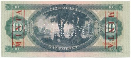 1969. 10Ft "A000 - 000958" sorozat és sorszámmal, piros "MINTA" felülnyomással é...