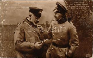Prinz Heinrich und Kronprinz Willhelm verfolgen den Fortgang eines Vorstosses im Westen. G. Berger / Vilmos trónörökös Heinrich herceggel a harctéren / Prince Wilhelm with Prince Heinrich on the battlefield, WWI military (EB)