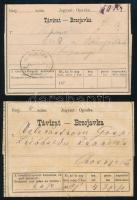 1876-1881 2 local telegramms Zupanje - Bosnjaki, 1876-1881 2 klf távirat "ZUPANJE" helyi Zupanje - Bosnjaki