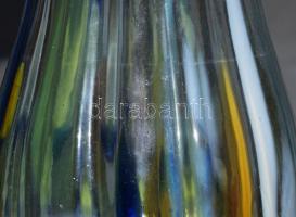 Anyagában színezett hutaüveg váza, m: 26 cm