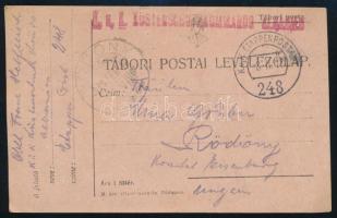1918 Tábori posta levelezőlap / Field postcard "K.u.k. ... SCHUTZKOMMANDO" + "EP 248"