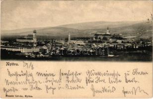 1902 Nyitra, Nitra; látkép, püspöki vár. Huszár István kiadása / general view, bishop's castle (EK)