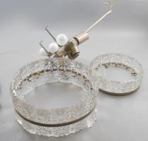 Masszív csillár, kristály elemekkel, búra d: 33 cm