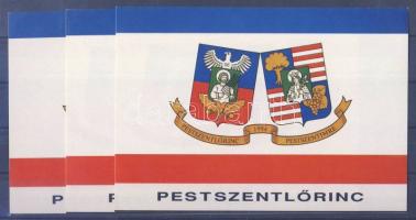 1995 Öntapadós városcímeres matrica Pestszentlőrinc felirattal 3 db (1000 példányban készült)