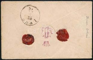 1872 Réznyomat 5kr + 10kr ajánlott levélen, a hátoldalon grófi címerrel, Orbán szignóval, "ARAD...