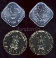 India 1970-78. 5p (2x) + 20p (2x) össz. 4 db "FAO" tanúsítványokkal T:1,1-
