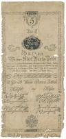 1800. 5G "Bécsi városi bankócédula" vízjeles papíron, szárazpecséttel, kézi "451489&q...
