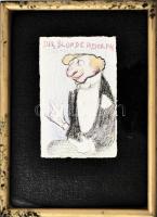 Márk Lajos (1867-1940): Fényes Adolf karikaturisztikus portréja (Der blonde Adolph). Ceruza, papír, ...
