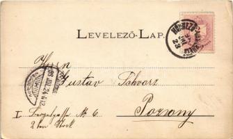 1898 (Vorläufer) Eperjes, Presov; Fő tér / main square. Art Nouveau, floral (felületi sérülés / surf...