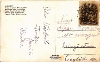 1938 Budapest I. Vár, királyi palota, Márványterem, belső (gyűrődés / crease)