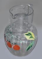 Zománcfestett kancsó. cca 19. sz. vége, kis pattanással, m: 12 cm