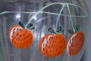 Zománcfestett kancsó. cca 19. sz. vége, kis pattanással, m: 12 cm