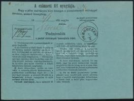 1871 Postautalvány 5kr bélyeggel / Money order "KÖLCSE"