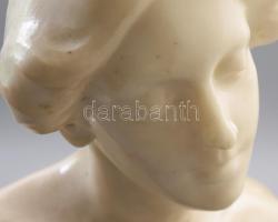 Kopits János (1877-1944): Női büszt. Ebonizált fa talapzaton, jelzett: KOPITS 909., m: 35 cm /// KIZ...