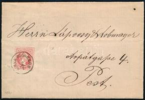 1870 5kr komplett levélen / on cover "BIHAR-DIÓSZEGH" - Pest (Ryan 60 p)