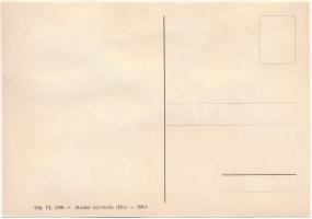 Kéményseprő malaccal. Bélyegekből kivágott és összeragasztott képeslap. Budai nyomda / Chimney sweep...