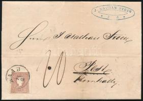 1859 10kr komplett levélen, 20kr portóval / 10kr on cover with 20kr postage due fee "RAAB" - Pest