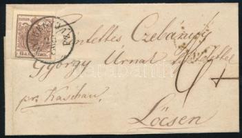 ~1852 6kr levélen, 6kr portóval / 6kr on cover with 6kr postage due fee "NYÍREGYHÁZA" - Lőcse