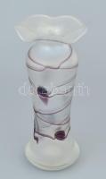 Poschinger szecessziós stílusú irizáló felületű váza, jelzés nélkül, m: 24 cm