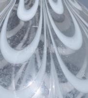 Palack. Zemplén, 18. sz. vége, színes üvegszál díszítéssel, m: 23 cm /// Bottle. Zemplén, late 18th ...