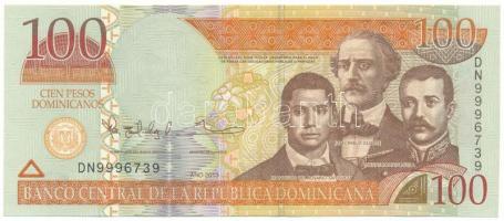 Dominikai Köztársaság 2013. 100P "DN 9996739" T:AU, hullámos papír Dominican Republic 2013. 100 Pesos "DN 9996739" C:AU, wavy paper Krause P#184