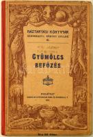 Kürthy Emilné (szerk.): Gyümölcs befőzés. Háztartási Könyvtár III. Bp., 1902, Athenaeum, 2+60 p. Kiadói illusztrált félvászon-kötés, kopott, foltos borítóval, néhány foxing foltos lappal, névbélyegzéssel, a könyvben néhány egyéb lappal, kivágással, rajta receptekkel.