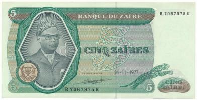 Zaire 1977. 5Z "B 7067975 K" T:AU Zaire 1977. 5 Zaires "B 7067975 K" C:AU Krause P#21b