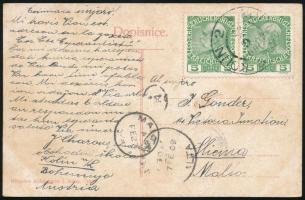 Postcard from Kolin to Malta, Képeslap Máltára