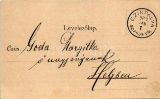 1903 Cinfalva, Czinfalva, Siegendorf; Római katolikus templom, Cukorgyár, Tisztviselők háza. Török é...